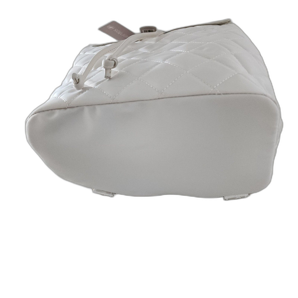 NWT Daisy Fuentes Roxy Quilted Backpack Cream/Birch Gold Hardware - Picture 4 of 6